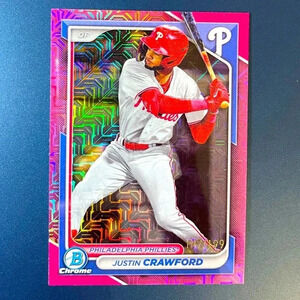 Justin Crawford Pink Mojo Refractor /299 2024 Bowman Chrome Mega